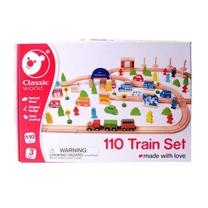 Classic world houten treinset, 110dlg.