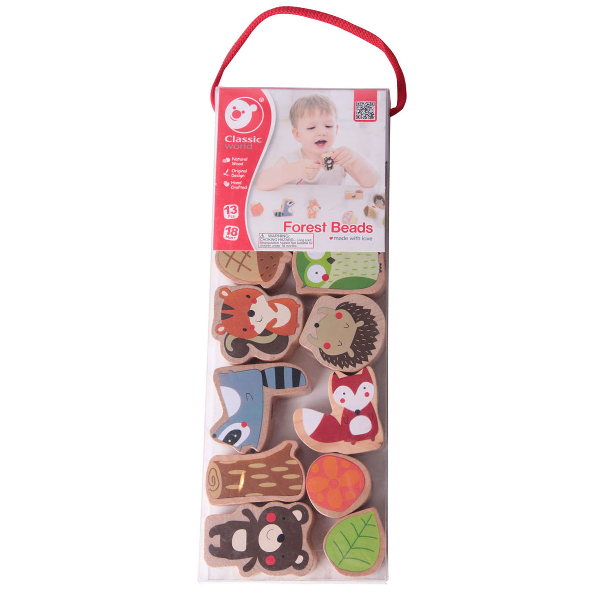 Classic world houten rijgkralen bosdieren