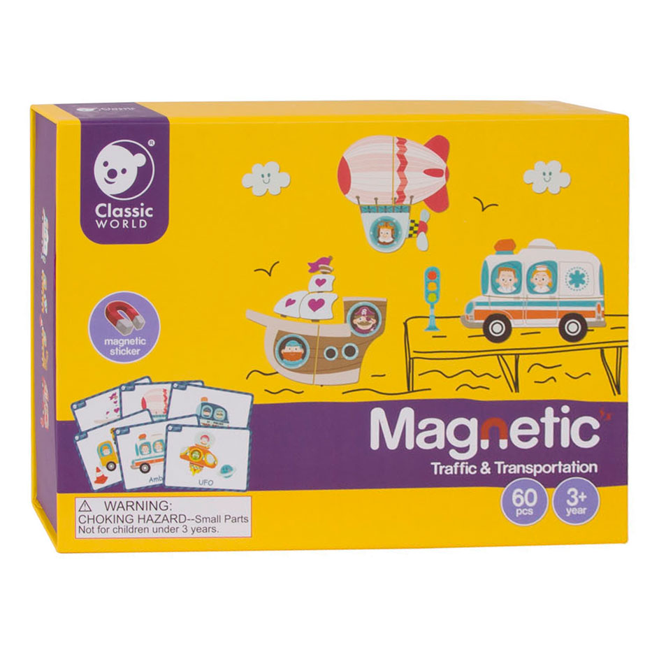 Classic world puzzeldoos magneet - verkeer