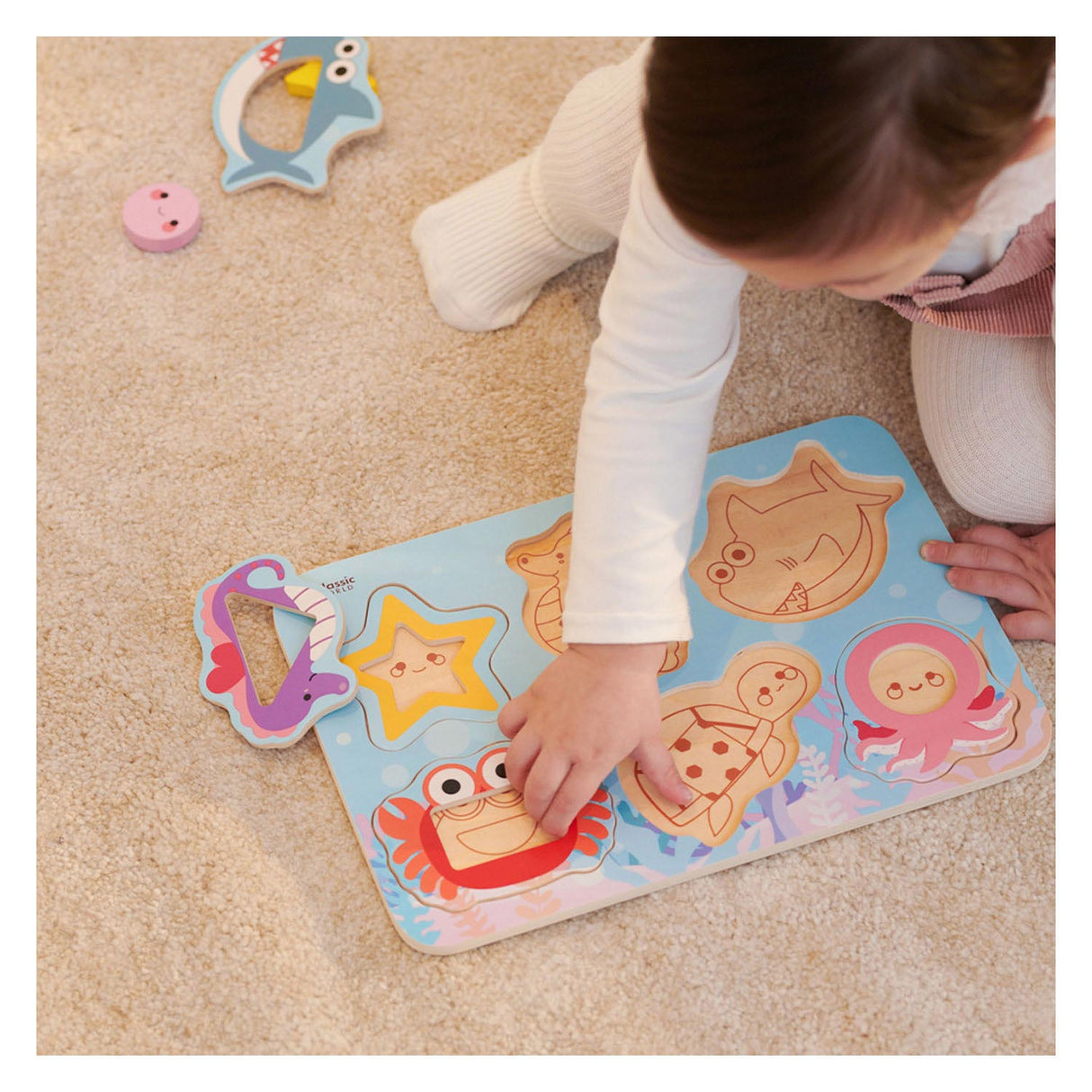 Classic World World Houten Puzzel Oceaan Dieren, 13st.