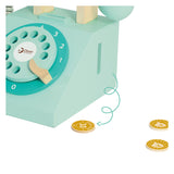 Classic World World Houten Retro Telefoon Turquoise
