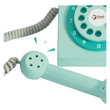 Classic World World Houten Retro Telefoon Turquoise