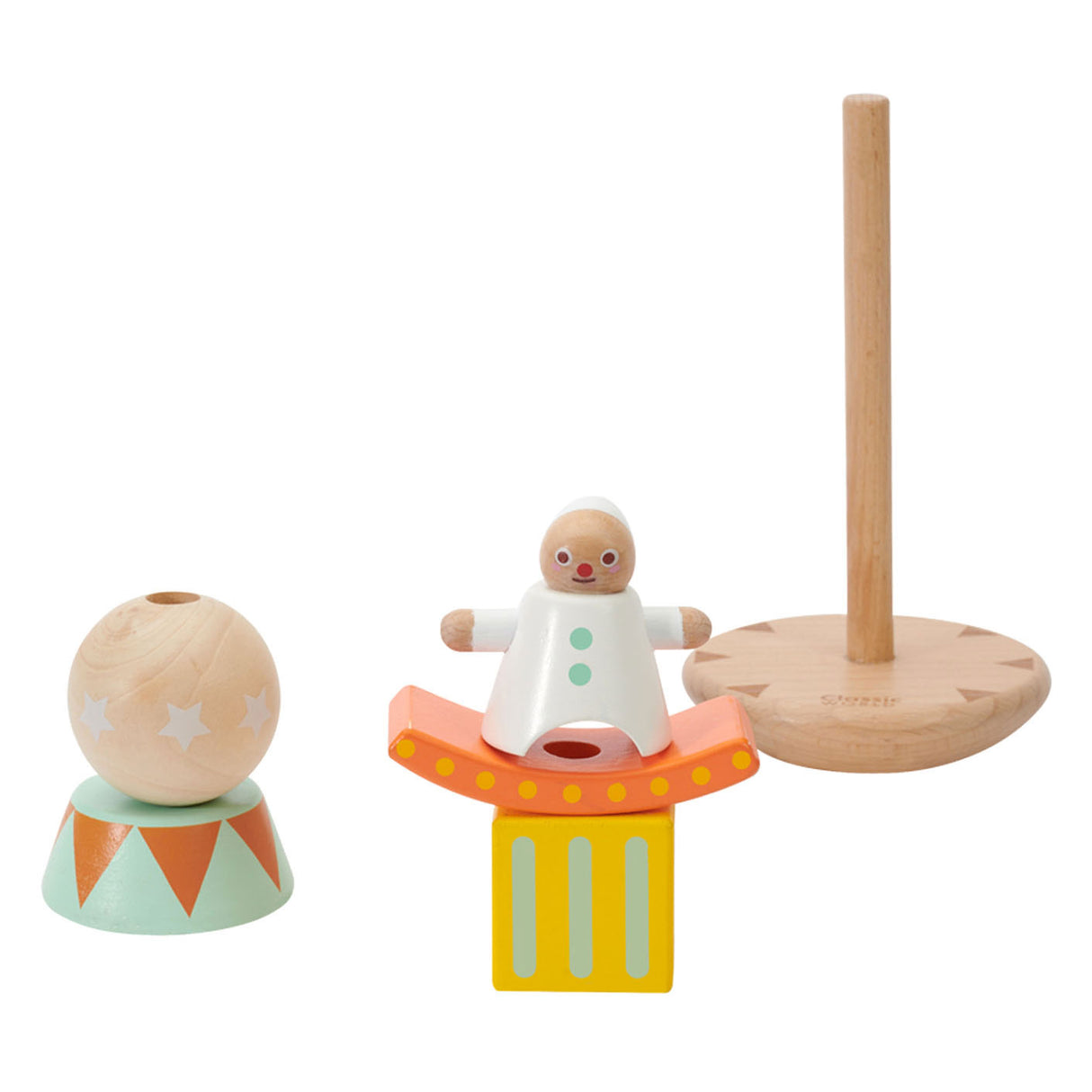 Classic World World Houten Stapel en Balansspel Clown, 6dlg.
