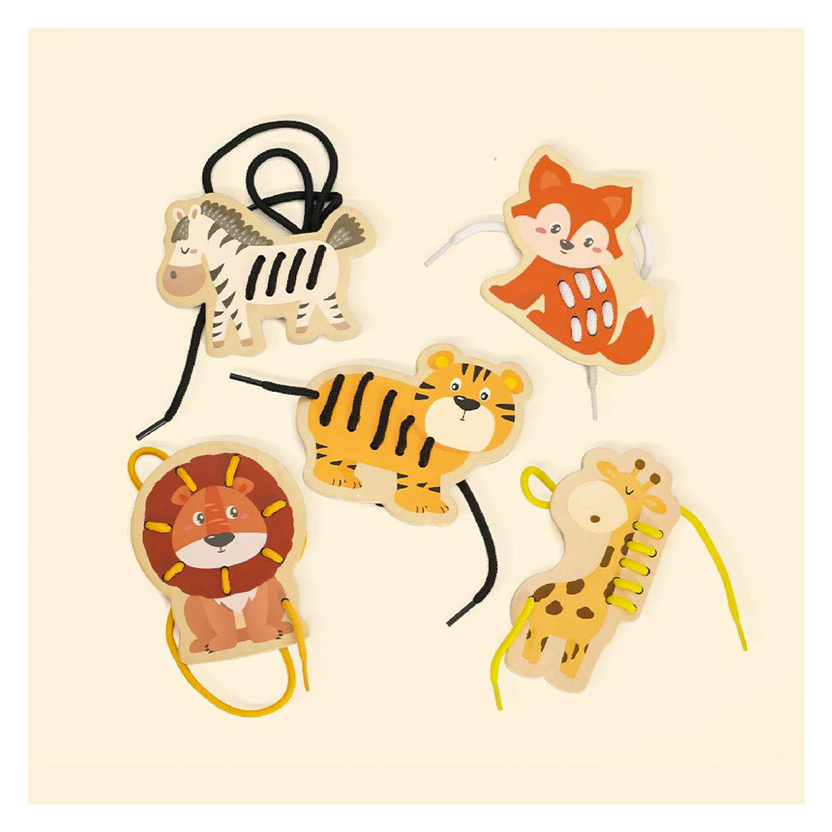 Classic World World Rijgpuzzel Wilde Dieren, 10dlg.