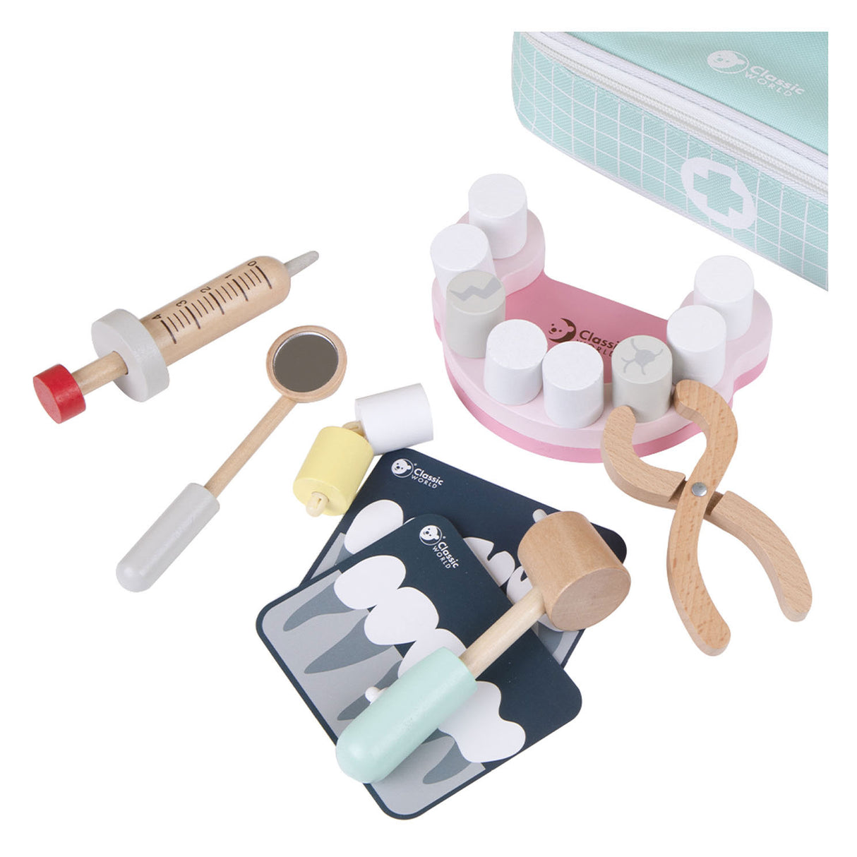 Classic World World Houten Tandarts Set in Opbergtas