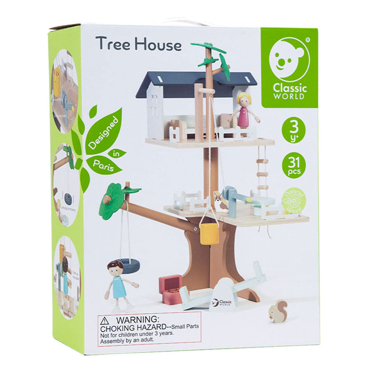 Classic World World Houten Poppenhuis Boomhut, 31dlg.