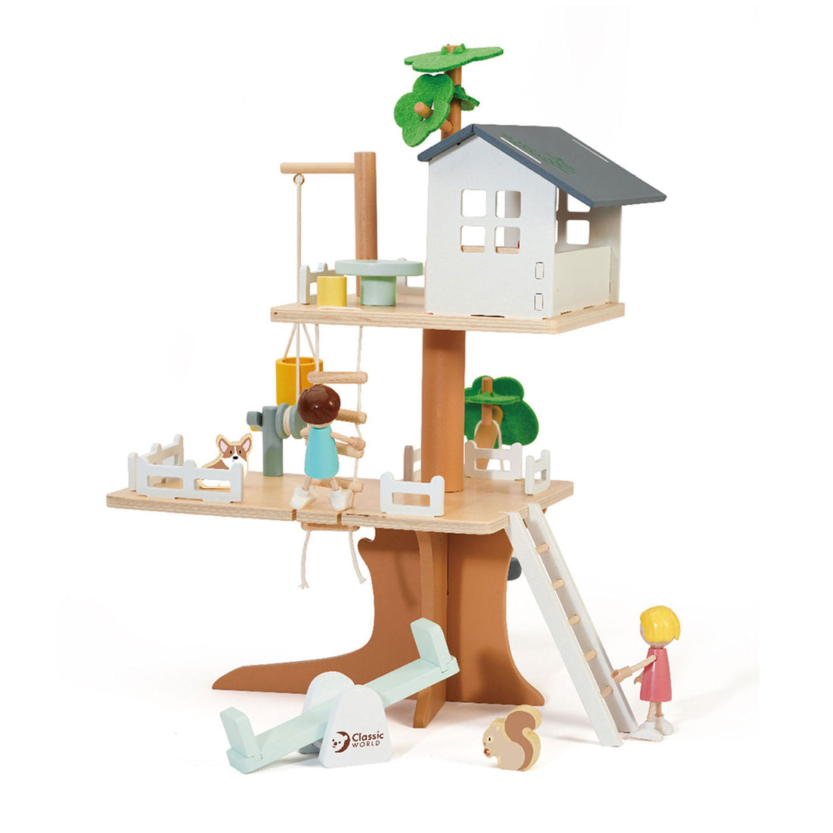 Classic World World Houten Poppenhuis Boomhut, 31dlg.