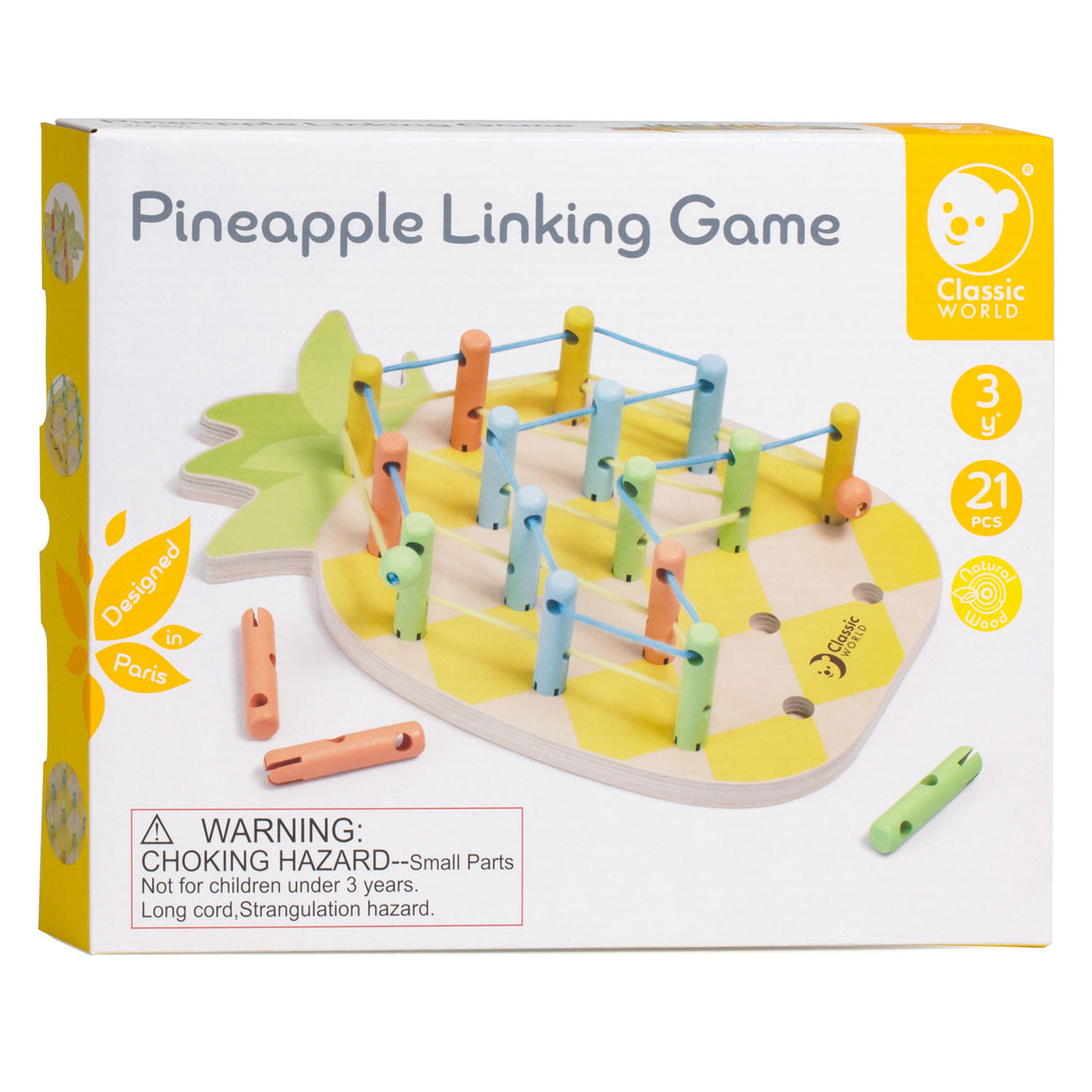 Classic world houten ananas verbindingsspel, 21dlg.