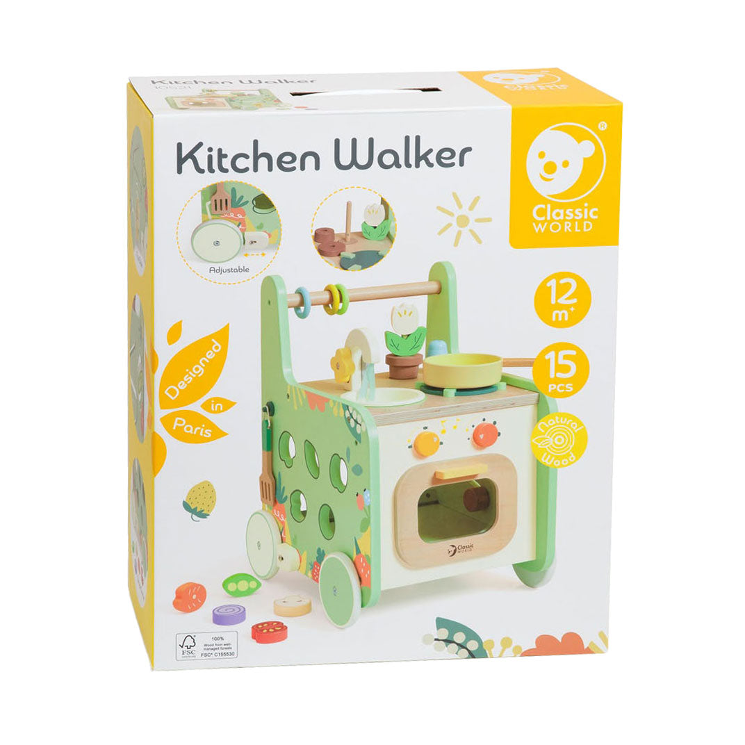 Classic world houten loopwagen keuken, 15dlg.