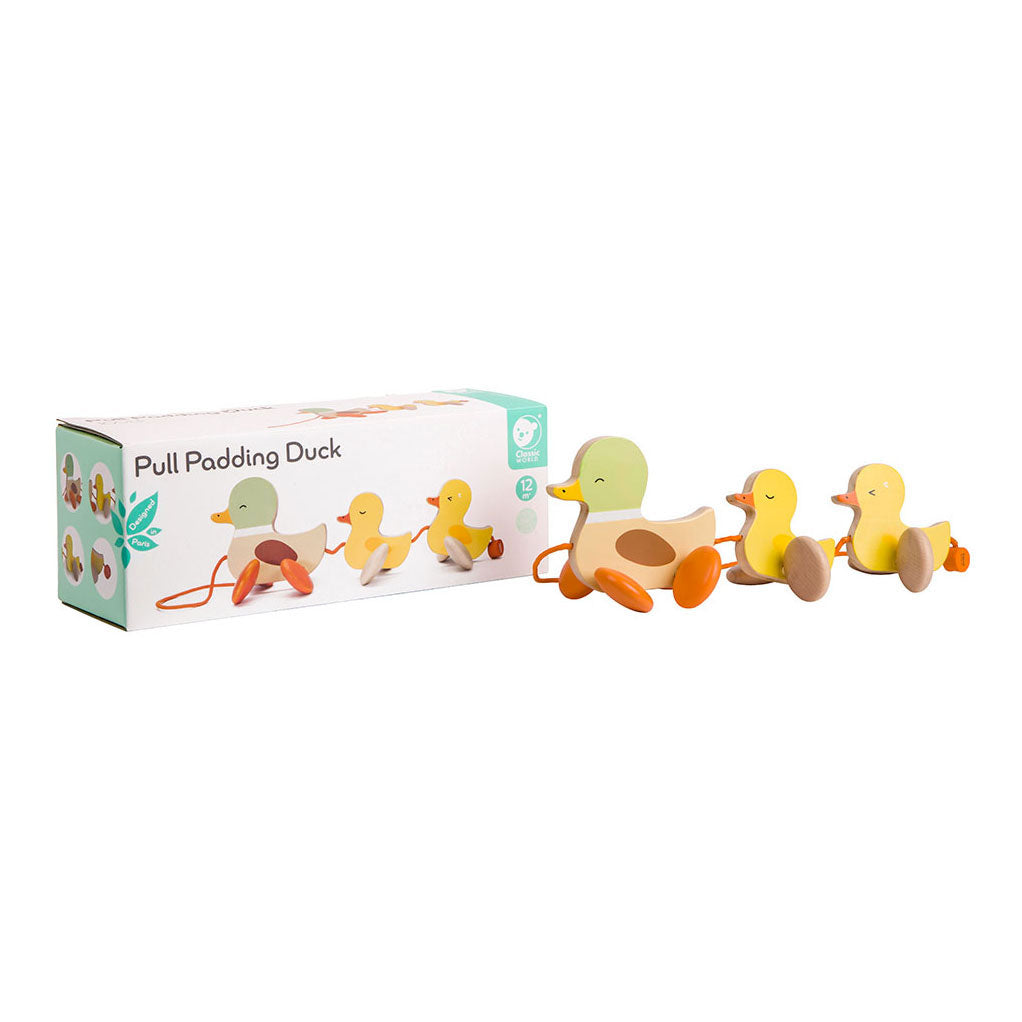 Classic world houten trekfiguur eenden
