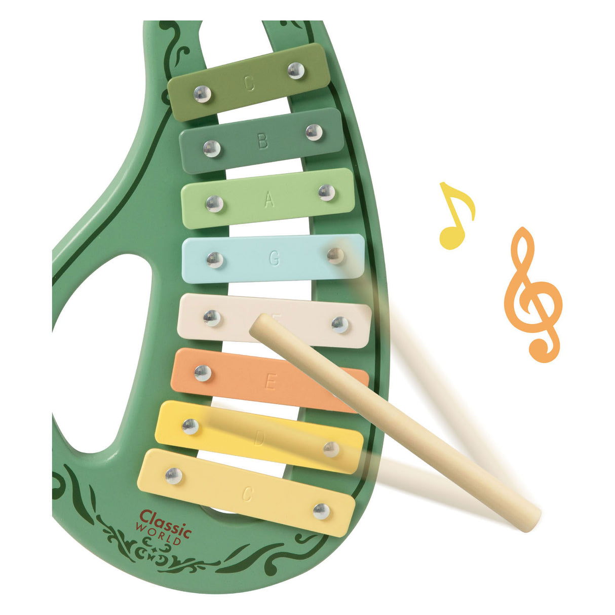 Classic world houten vintage muziekinstrumenten set, 5dlg.