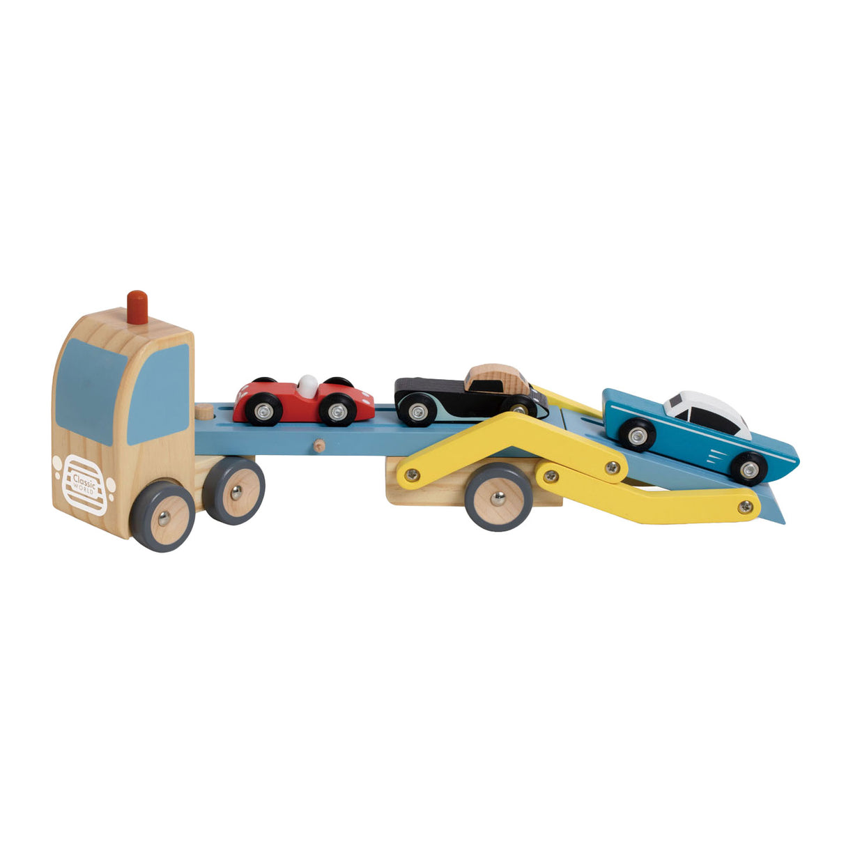 Classic world houten transporter met 3 auto's