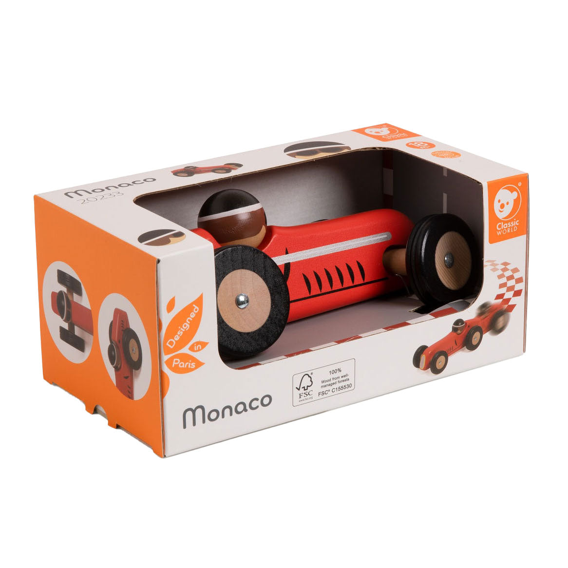 Classic world houten speelgoedauto monaco