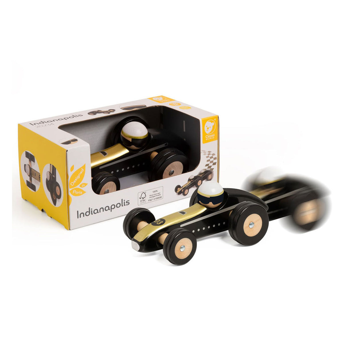 Classic world houten speelgoedauto indianapolis