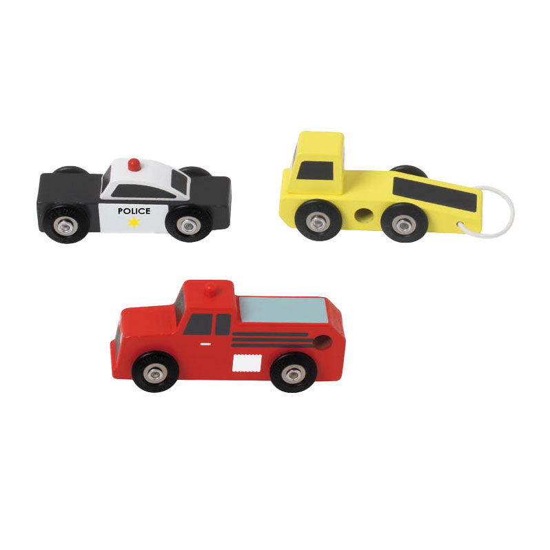 Classic world houten hulpdienst auto's set, 3st.