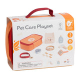 Classic world houten dieren verzorgen speelset in tas, 16dlg.