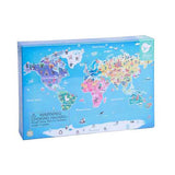 Classic world houten legpuzzel wereldkaart, 48st.