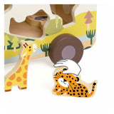 Classic world houten avonturen safari auto vormenstoof, 9dlg.