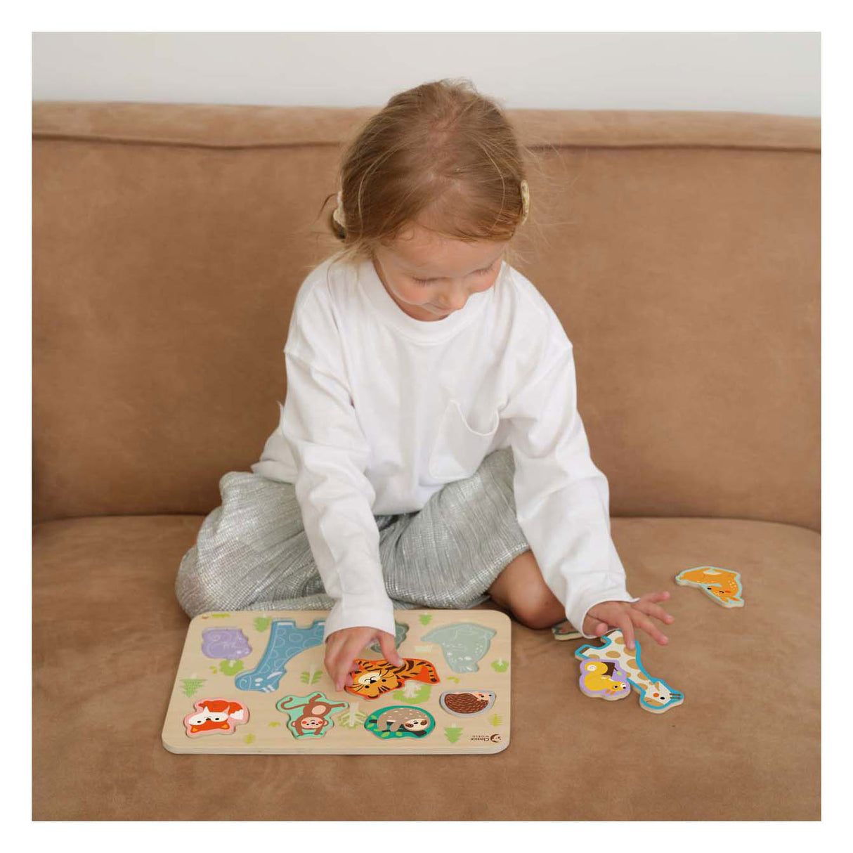 Classic world houten inlegpuzzel dieren puzzel, 10st.