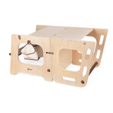 Klassieke wereld houten 2in1 leertoren en tafel verstelbaar, 90cm
