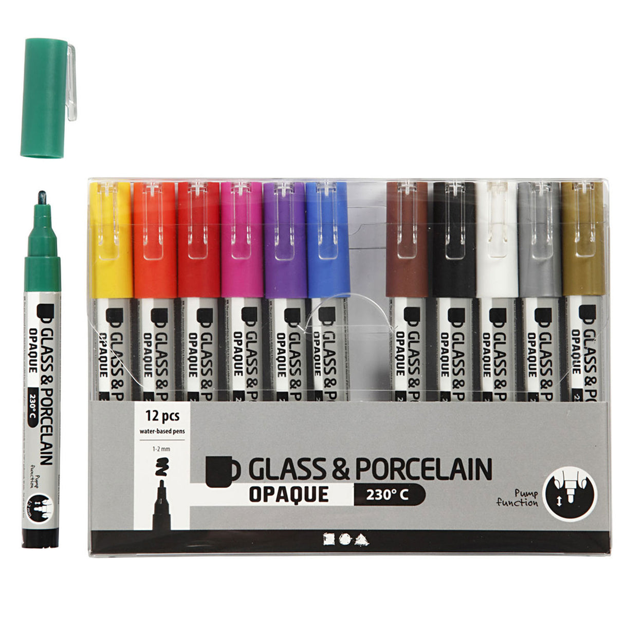 Creativ company glas- porseleinstiften, 12st.