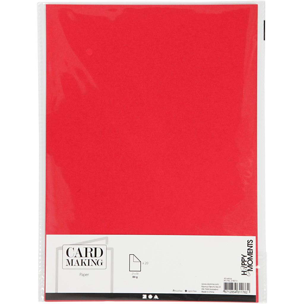 Papier Rood A4 80gr, 20st.
