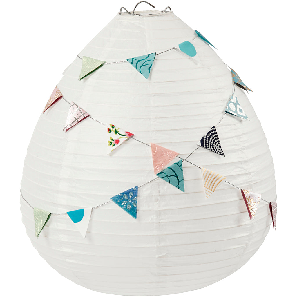 Rijstpapier Lamp Wit Druppel, 27cm