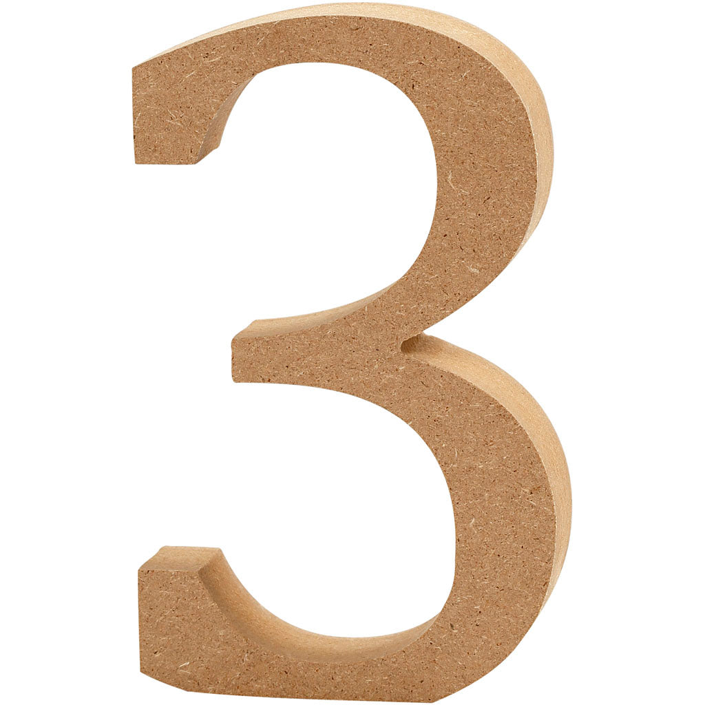 Creativ company cijfer 3 mdf 13cm, 1st.