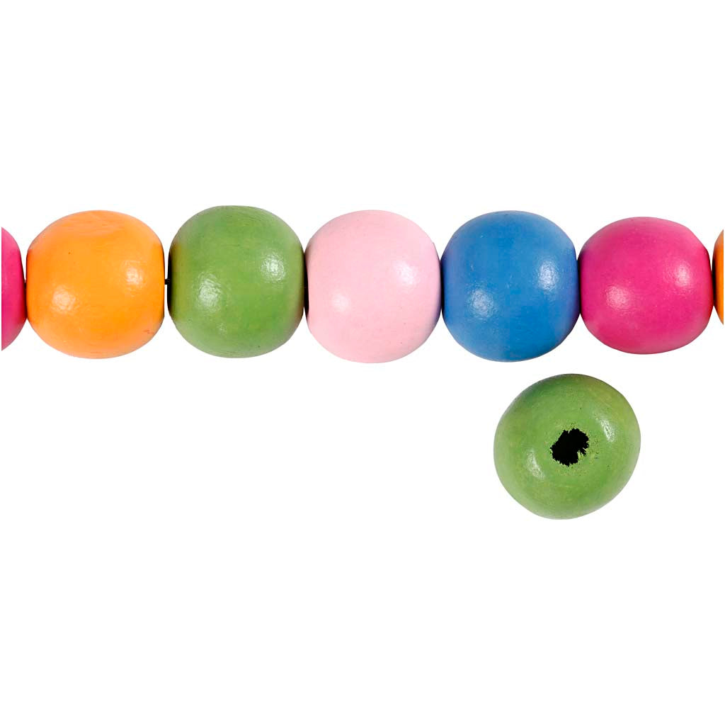Houten Kralen Mix 12mm, 40st.