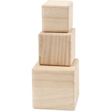 Creativ company houten kubussen, set van 3