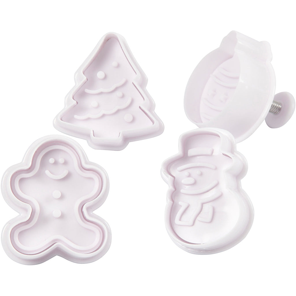 Creativ company uitsteekvormen met stempel kerst, 4st.