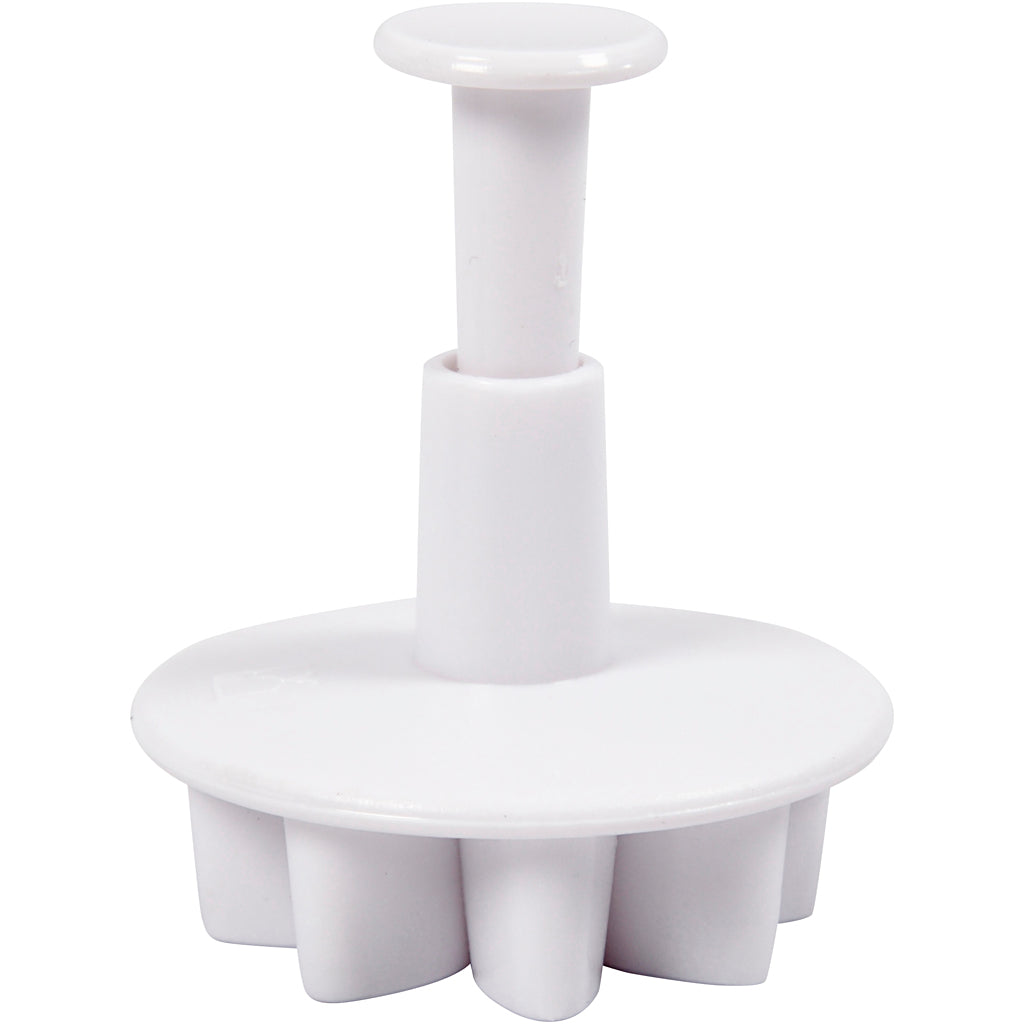 Creativ company uitsteekvormen met stempel, bloem, d 2,3+2,8+3,6+4,4 cm, wit, 4 stuk 1 doos