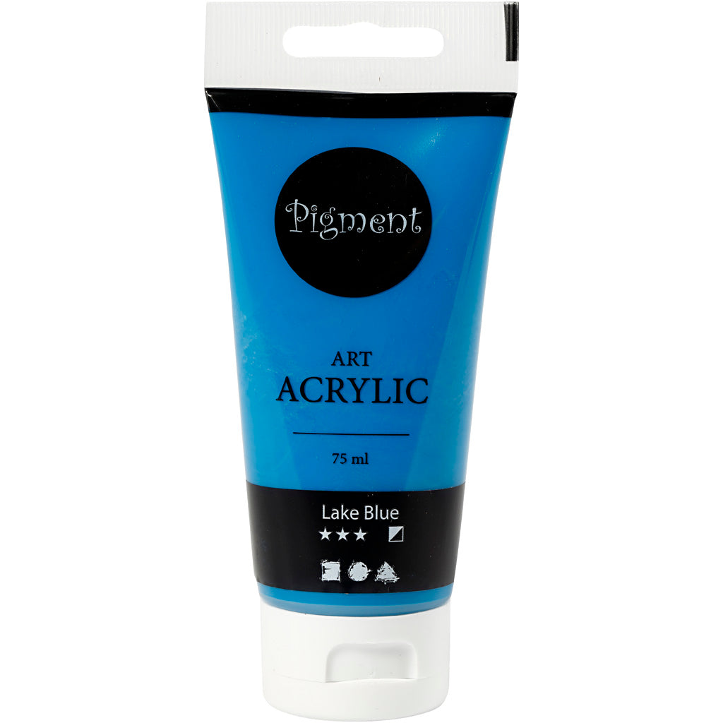 Creativ company pigment art acrylverf lake blauw, 75ml