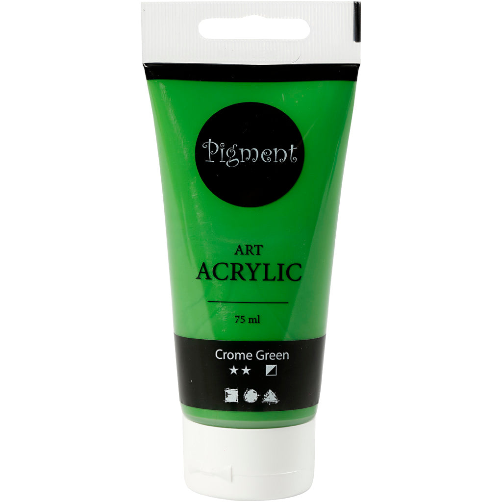 Creativ company pigment art acrylverf crome groen, 75ml