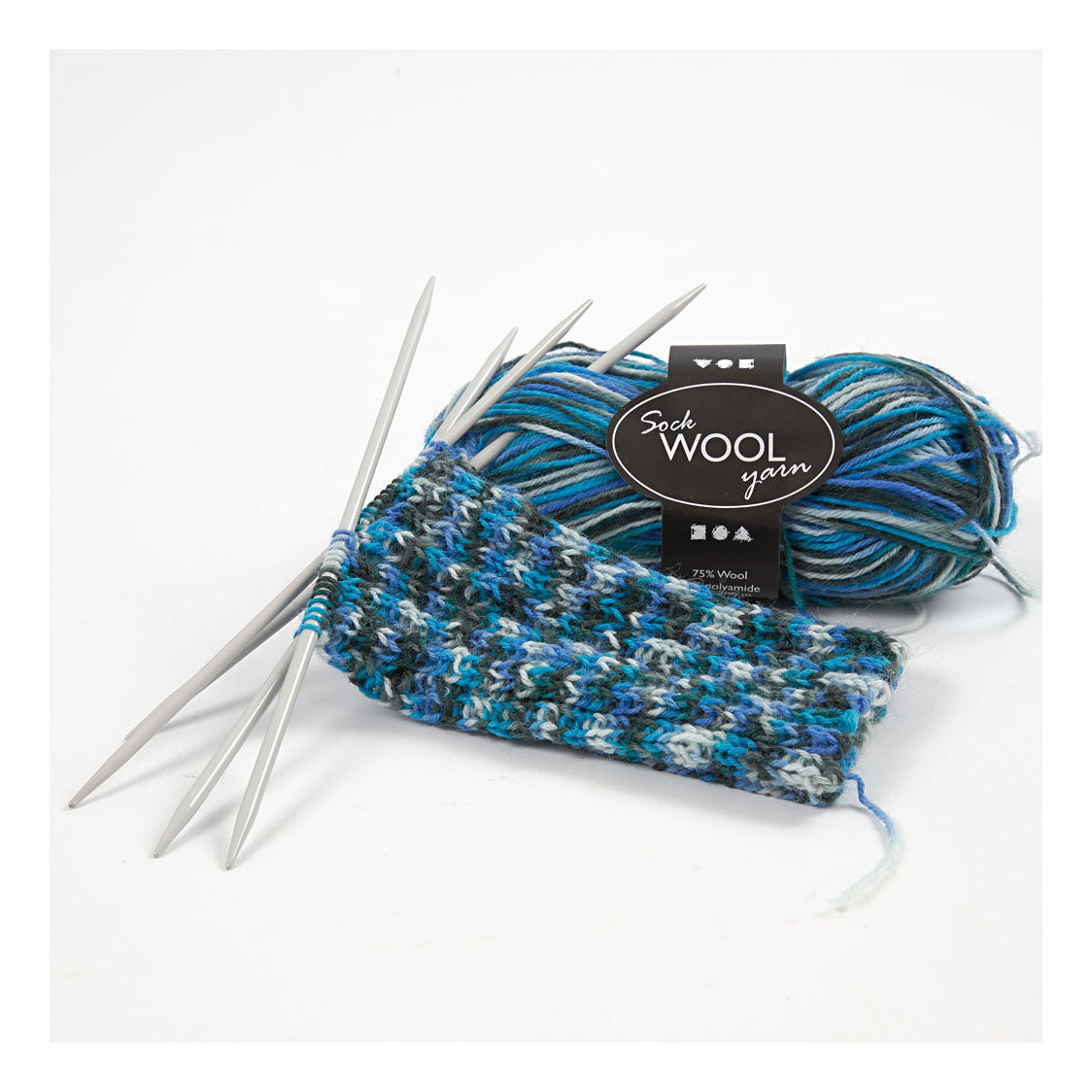 Creativ company sokkengaren, l: 200 m, blauw turquoise harmonie, 50 gr 1 bol
