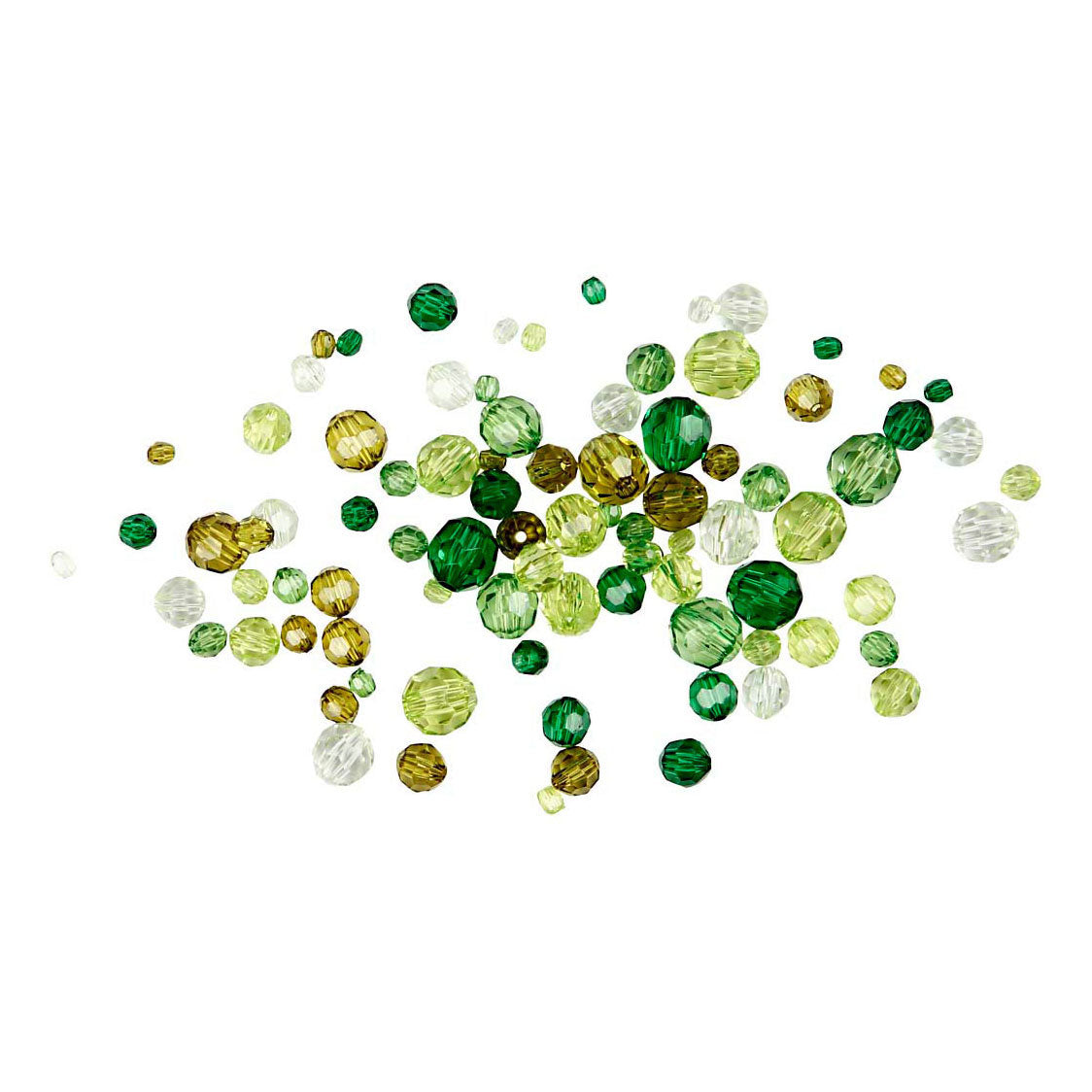 Creativ company facetkralen mix groen glitter, 45 gram