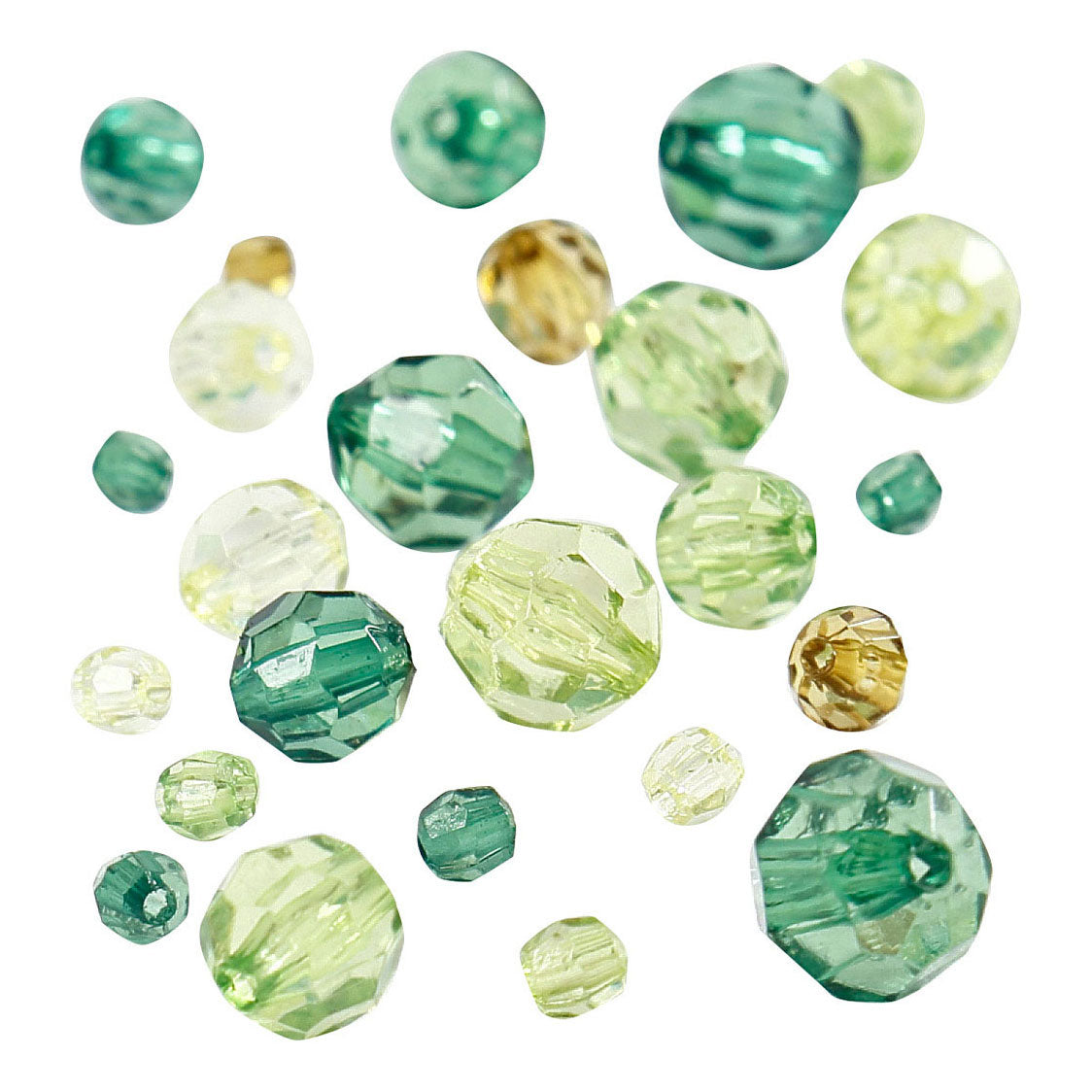 Creativ company facetkralen mix groen glitter, 45 gram