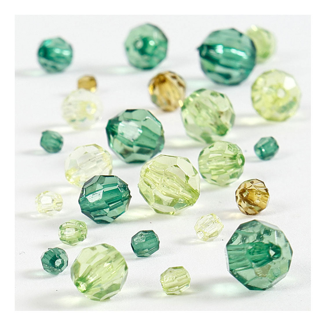Creativ company facetkralen mix groen glitter, 45 gram
