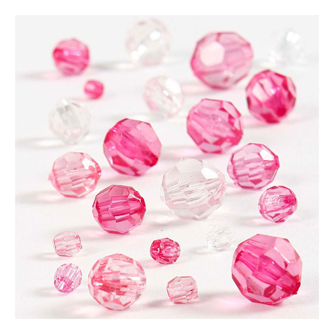 Creativ company facetkralen mix roze, 45 gram