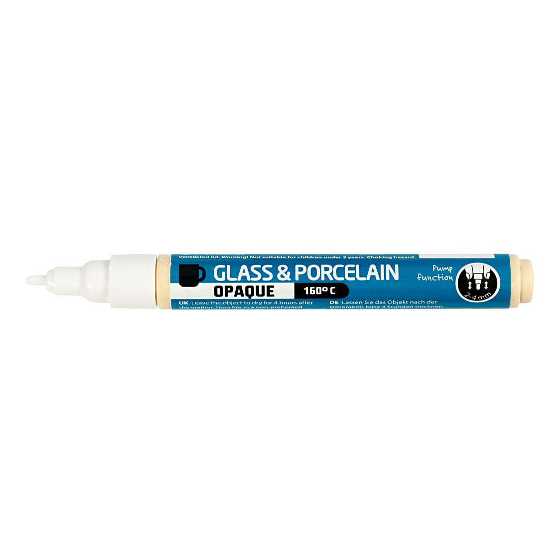Creativ company glas- en porseleinstift dekkend - wit