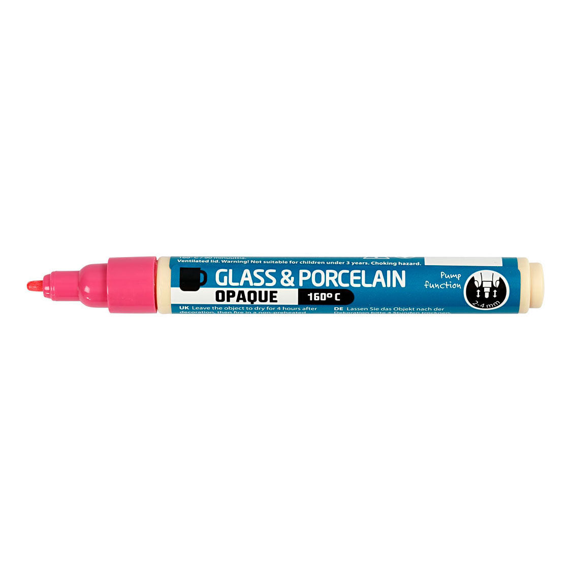 Creativ company glas- en porseleinstift dekkend - roze