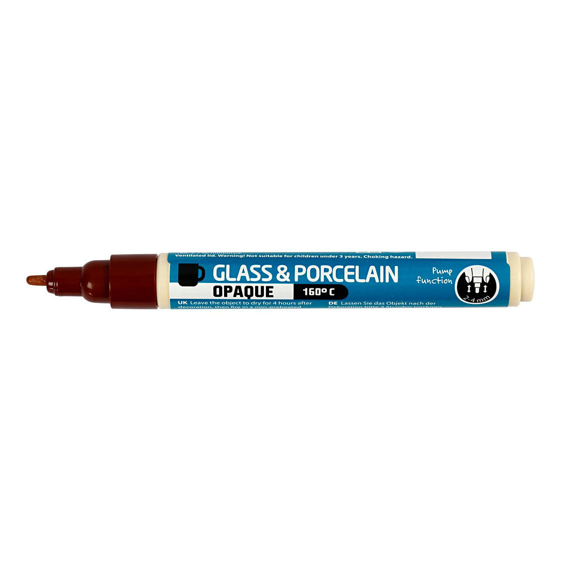 Creativ company glas- en porseleinstift dekkend - bruin