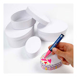 Creativ company ovale dozen, h: 4+5+6+7 cm, l: 10+12+14+16 cm, wit, 4 stuk 1 set