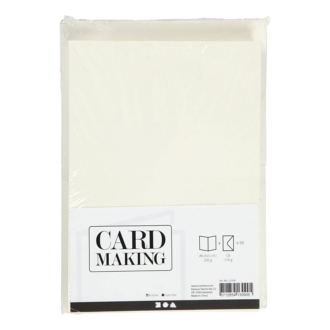 Creativ company kaarten en enveloppen off-white, 50 sets