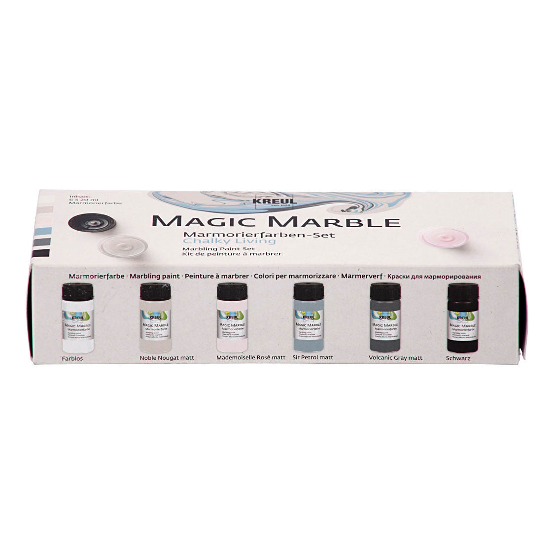 Creativ company magic marble verf pastelkleuren, 6x20ml