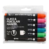 Creativ company glas- en porseleinstiften extra kleuren, 6st.