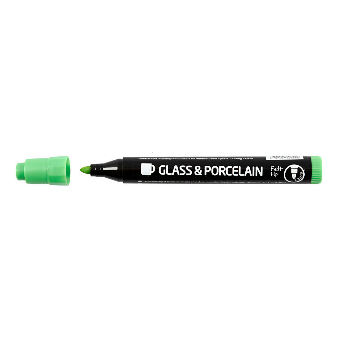 Creativ company glas- en porseleinstiften extra kleuren, 6st.