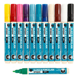 Creativ company glas- en porseleinstift, lijndikte 2-4 mm, dekkend, diverse kleuren, 12 stuk 1 doos