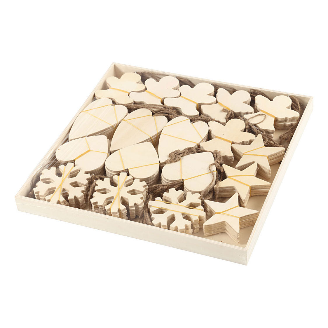 Creativ company houten ornamenten kerst thema divers, 90st.