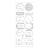 Creativ company stickers, thank you, vel 10x24 cm, ca. 13 stuk, zilver, 1 vel